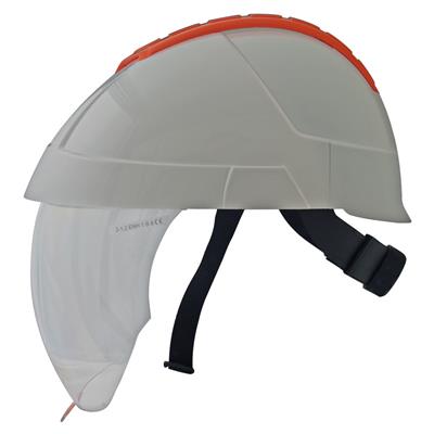 Witte helm met geïntegreerd vizier 1000V